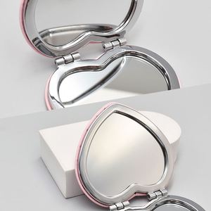 Heart PU Double-Sided 1x/2x Magnifying <b>Compact</b> <b>Mirror</b> Private Label Gift Foldable Makeup Pocket <b>Mirror</b> - Product Image 4