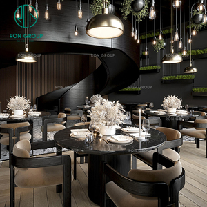 Cafe vòng bằng đá cẩm thạch gỗ Gỗ Nhà Hàng đồ nội thất thiết lập bảng và ghế cho quán cà phê nhà hàng với bảng - Product Image 3