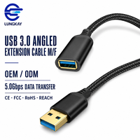 Câble d'extension USB 3.0 professionnel LUNG KAY, mâle vers femelle, 5 Gbps, câble de données USB tressé pour PC, hub, caméra, OEM ODM personnalisé