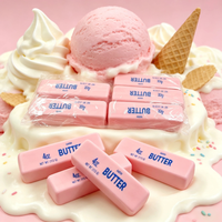 Jouet anti-stress en TPE souple en forme de beurre rose, motif cube, à remontée lente, pour adultes, vente en gros