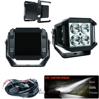 Projecteur LED carré 4 pouces 12V 24V DRL ambre laser haute performance 270 °   Projecteurs latéraux pour véhicules tout-terrain 4x4, SUV, Jeep, éclairage extérieur