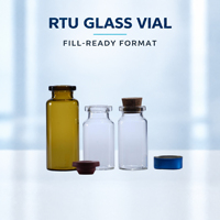 Flacon stérile en verre tubulaire transparent de 5 ml et 10 ml avec col serti et capuchon en aluminium pour distribution de liquides, fabrication OEM