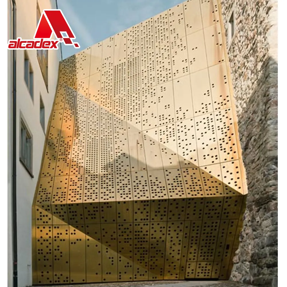 Diseño personalizado 3D en forma de metal fasade exterior decorativo de aluminio metal revestimiento de paredes panel de aluminio sólido para fachadas