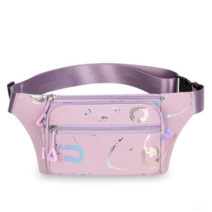 Multifunctional Waist <b>Bag</b> With Zipper Closure Portable Outdoor Sports Chest <b>Bag</b> For Women Purple - Product Image 4