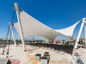Toldo para Salón Exterior de Pista de Bolos, Estructura de Membrana de PTFE, Forma Personalizada, Tela Ignífuga con Cobertura de Sombra - Product Image 3