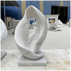 <span class=keywords><strong>Escultura</strong></span> Abstracta de Mármol Blanco Natural de Lujo, Estatua de Arte en <span class=keywords><strong>Piedra</strong></span> Contemporánea Hecha a Mano para Vestíbulo de Hotel, Villa y Decoración del Hogar - Product Image 3