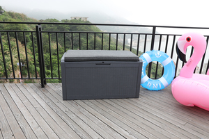 Ajunion 100 gallon lưu trữ băng ghế dự bị boong hộp ngoài trời chỗ ngồi đồ nội thất nhựa nhựa hộp lưu trữ - Product Image 5