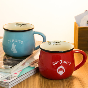 Zogifts Tazza <span class=keywords><strong>da</strong></span> Viaggio in Ceramica Vintage Creativa, Tazza per Caffè e Acqua con Logo Personalizzato, Economica Tazza per <span class=keywords><strong>Colazione</strong></span>, Latte e Tè - Product Image 5