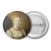 Insigne en métal en plastique de style antique et moderne circulaire personnalisable de 58mm Photos personnalisées et fond de marque en métal de dessin animé