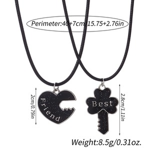 Kalung liontin hewan kartun <span class=keywords><strong>BFF</strong></span> baru, untuk anak-anak, sensitif suhu, bintang bulan kucing, teman baik, Set perhiasan - Product Image 3