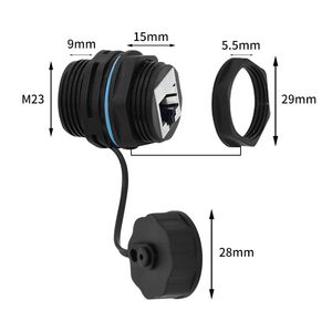 Connecteur RJ45 blindé LIYUAN <span class=keywords><strong>LY</strong></span>-KJ-AP43-A pour montage sur panneau, étanche IP68 Cat6A/Cat6, adaptateur de câble <span class=keywords><strong>LAN</strong></span> 8P8C - Product Image 3