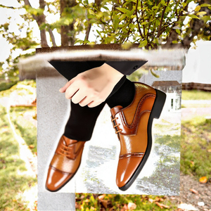 Zapatos Formales de Cuero con Cordones y Punta en Pico para Hombre, Talla Grande, Otoño/Primavera/Verano |   Calzado de Negocios Transpirable con Diseño de Piedras y Punta Baja - Product Image 3