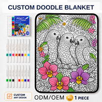 Nouveau produit : Couverture à colorier personnalisable pour enfants, lavable en machine, tapisserie artistique à dessiner soi-même, jeu amusant parent-enfant, cadeau, couverture décorative