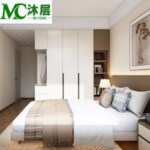 Buffet de garde-robe intégré moderne personnalisé avec étagères de miroir de conception de penderie pour le stockage de vêtements planificateur de chambre à coucher - Product Image 1