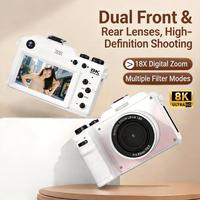 Cámara Digital para Vlogging DLC X9-8K, 8K 80MP, Lente Dual, Zoom 18X, WiFi, con Luz de Relleno para Amantes de la Fotografía