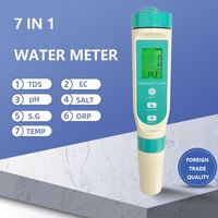 Bon prix direct du fabricant 7 en 1 tds mètre numérique Ph/ec/tds/testeur de qualité de densité pour l'eau potable