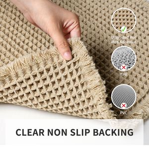 Tapis de bain rectangulaire à motif géométrique en microfibre antidérapant pour salle de bain, entrée et usage domestique - Product Image 5