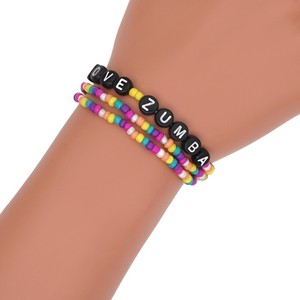 Go2boho Cadena de enmascaramiento de cuentas para hombres I LOVE <span class=keywords><strong>ZUMBA</strong></span> Collar con letras Cadenas de gafas de sol - Product Image 4