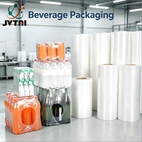 Film rétractable PE de qualité alimentaire Jutai avec surface lisse et option logo pour l'emballage multipack de boissons gazeuses
