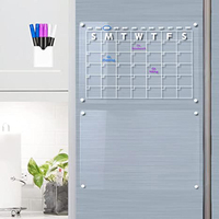 Planificateur quotidien, mensuel, hebdomadaire, tableau de calendrier en acrylique transparent personnalisé pour réfrigérateur, tableau blanc magnétique effaçable à sec, tableau de notes en acrylique