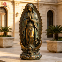Buste en bronze de la Vierge Marie et de l'Enfant Jésus, statue dorée antique pour table, décoration de Noël pour la maison