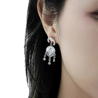 Boucles d'oreilles pendantes vintage pour femmes, en argent sterling 925, boucles d'oreilles abstraites, bijoux de créateur personnalisés, vente en gros