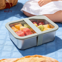 Nouvelle boîte à lunch portable en acier inoxydable 304, étanche, avec couvercle en verre incassable et anti-explosion