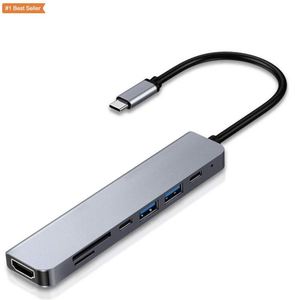 Jumon Tùy Chỉnh 7 Trong 1 USB Loại C Dock Hub Đa Chức Năng 4K Thunderbolt Ethernet Docking Với USB C SD Reader USB 3.0 Giao Diện - Product Image 2