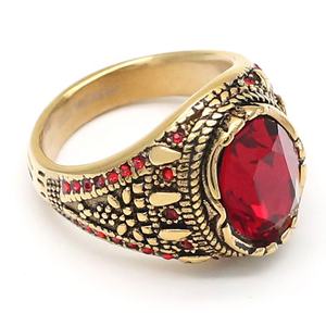 خاتم رجالي بتصميم تركي مخصص بتصميم عتيق من الأحجار الحمراء لحفلات أعياد الميلاد - Product Image 2