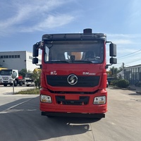 Camión Grúa Nuevo M3000 8x4 de China Shaanxi Automobile Delong con Motor Weichai de 350 Caballos de Fuerza, Combinación de Colores Rojo y Amarillo