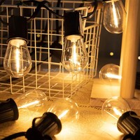 Guirlandes lumineuses tendance IP44 résistantes à l'eau S14 E27, 10 mètres de long avec 10 ampoules pour l'ornementation de la cour et de la terrasse