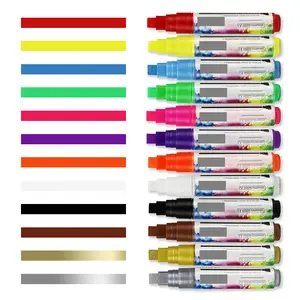 12 renk kuru silme ve ıslak silme tozsuz yazma çizim özel okul kara tahtaları sıvı tebeşir işaretleyici kalem beyaz tahta