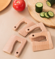 Beukenhout Keuken Snijmes Kunst Ambacht Gegraveerd Groentesnijgereedschap Houten Kinderen Fruitmes Speelgoed Dier Vormen
