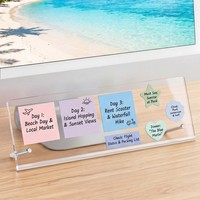 Support de bloc-notes en acrylique transparent sous le moniteur, support de notes autocollantes pour la décoration du bureau