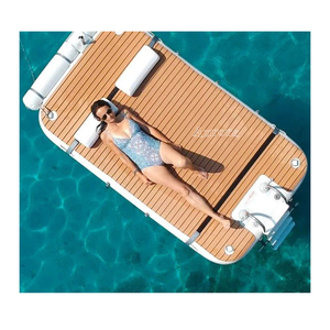 Fun-muelle flotante inflable, colchoneta <span class=keywords><strong>de</strong></span> Yoga <span class=keywords><strong>de</strong></span> <span class=keywords><strong>agua</strong></span> con bomba <span class=keywords><strong>de</strong></span> aire eléctrica - Product Image 3