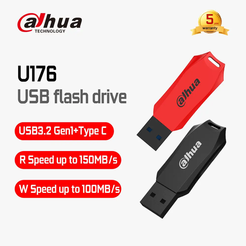 Dahua U176 USB3.2 Gen1 32GB 64GB 128GB Flashdrive USB Disk Pen Drive FAT USB Flash Drive Memory Stick Pen Drive