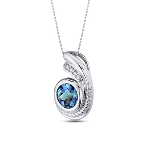 SKA 925 Sterling Silver Vintage Marquise Cut <strong>Alexandrite</strong> Jewelry <strong>Necklaces</strong> - Product Image 3