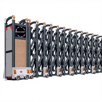 Portail de clôture de cour électrique industriel rétractable en alliage d'aluminium à ouverture automatique, coulissant intelligent, design moderne, pour écoles