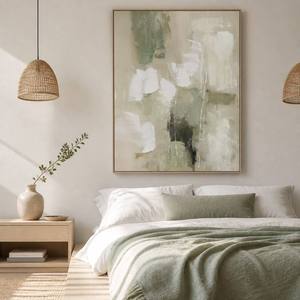 Stampa su Tela Astratta Direttamente dalla Fabbrica con <span class=keywords><strong>Arte</strong></span> Murale Verde Morbido Dipinta a Mano Pronta da Appendere per Decorazione Casa e Galleria - Product Image 5