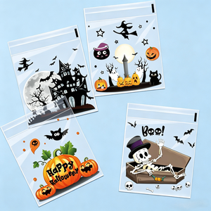 100 sacs/sac à thème Halloween pour bonbons, chocolats, château hanté, festival, sacs BOPP auto-adhésifs résistants à l'humidité avec impression en héliogravure - Product Image 2