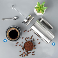 Jiangmen fournisseur 304 acier inoxydable presse française cafetière et théière filtre à thé pot et tasse pour boissons chaudes