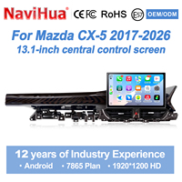 Navihua Produk Terbaru Radio Mobil Android Layar Sentuh 13.1'' Multimedia Carplay Auto Stereo GPS Navigasi untuk Mazda CX-5 2017-2026