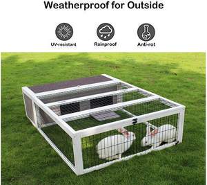 Habitat pour lapin et tortue, <span class=keywords><strong>enclos</strong></span> en bois pour petits animaux, intérieur/extérieur - Product Image 2