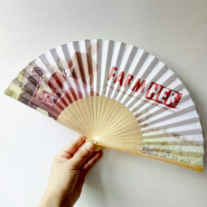 Abanicos de Mano Pintados a Mano para Recuerdos de Boda, de Bambú, Papel y Tela, Plegables, Decorativos, Diseño Liso, 21x38cm, Venta al Por Mayor - Product Image 4