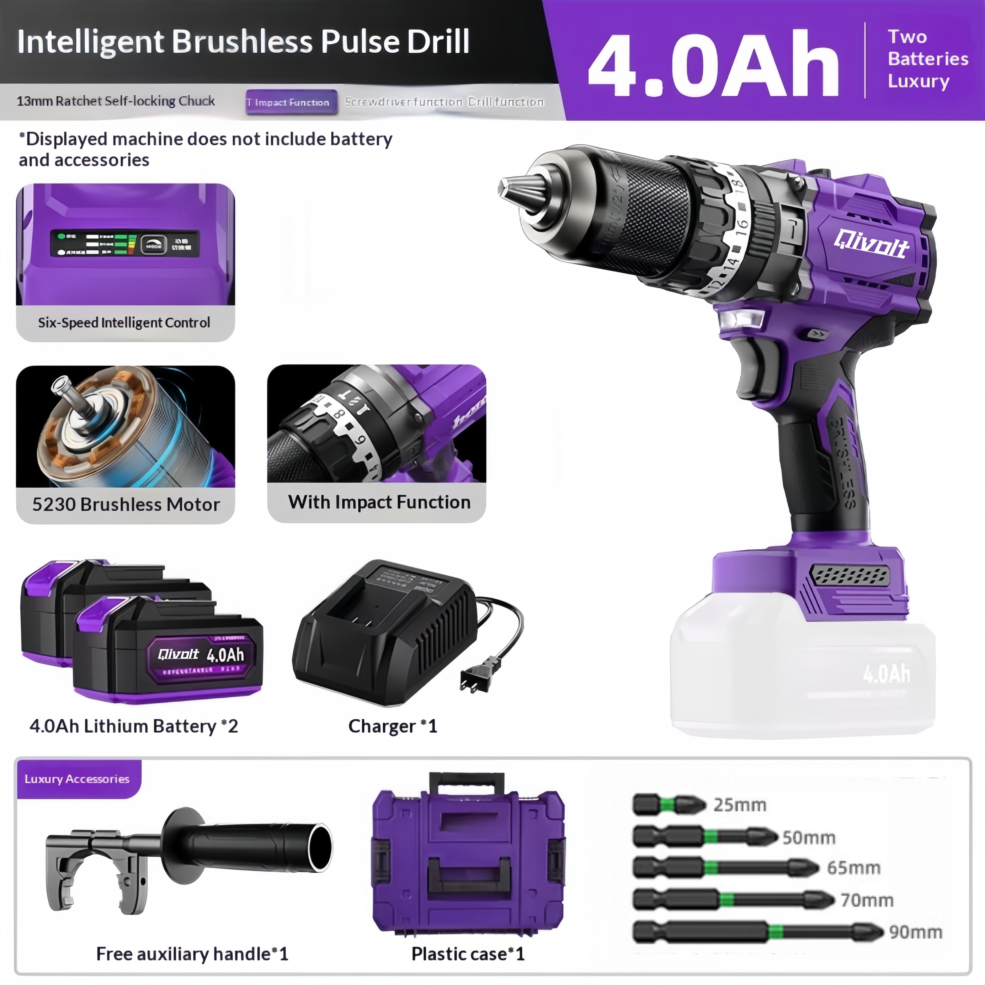 Trapano con 2 batterie da 4AH e 1 caricabatterie