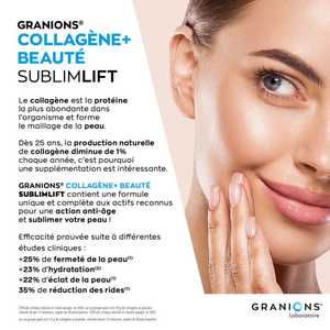 <span class=keywords><strong>Granions</strong></span> COLLAGÈNE+ BEAUTY SUBLIMLIFT <span class=keywords><strong>Poudre</strong></span> - Naticol Breveté Français - Faible Poids Moléculaire, Haute Assimilation 300g - Product Image 4