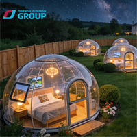 Dôme de restaurant extérieur étanche pour hébergement en famille, hôtel de luxe, maison bulle en polycarbonate
