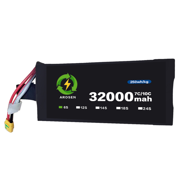 High Density 6S 12S 14S 24S 32000mah 260Wh Semi-Solid State Lipo Battery Packs for RC Airplane Drone Battery