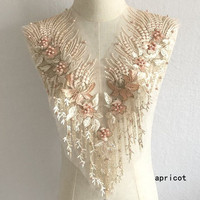 Robe de mariée en maille et dentelle, accessoires décoratifs brodés fleurs, perles pour les ongles, couture à la main