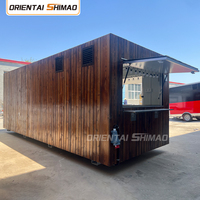 Remolque de Comida con Acabado de Madera de 18.70 pies con Ventana Grande para Café, Snacks y Negocios al Aire Libre